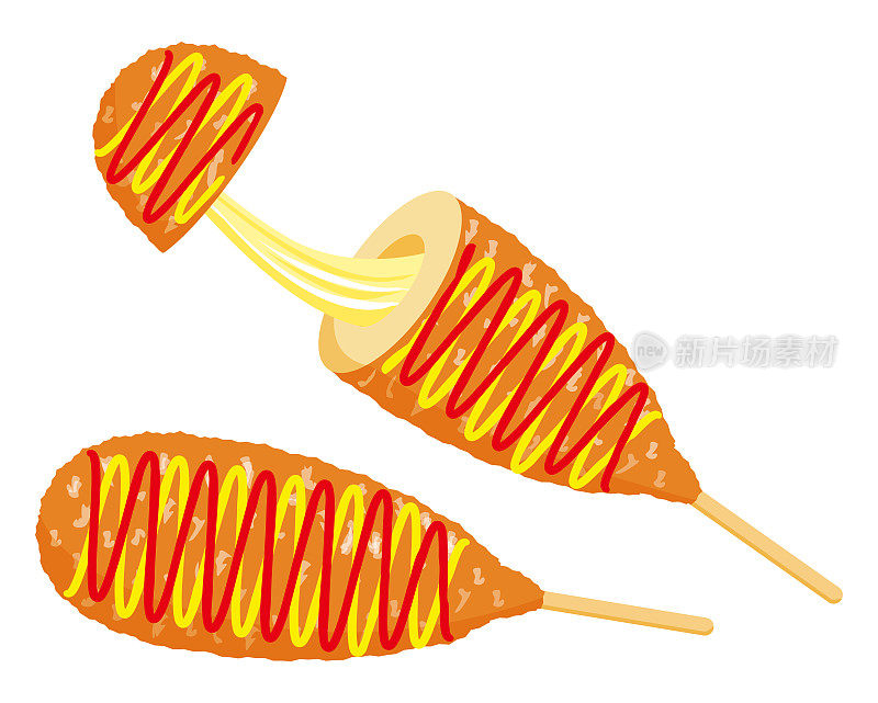 Vector illustration of Cheese hot dog
